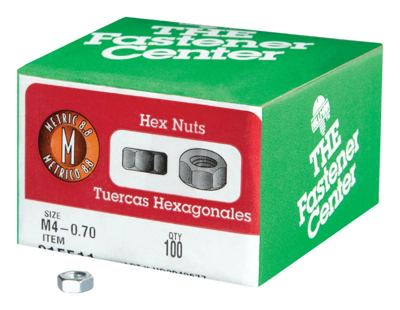 Hillman M4-0.70 mm Zinc-Plated Steel Metric Hex Nut 100 pk