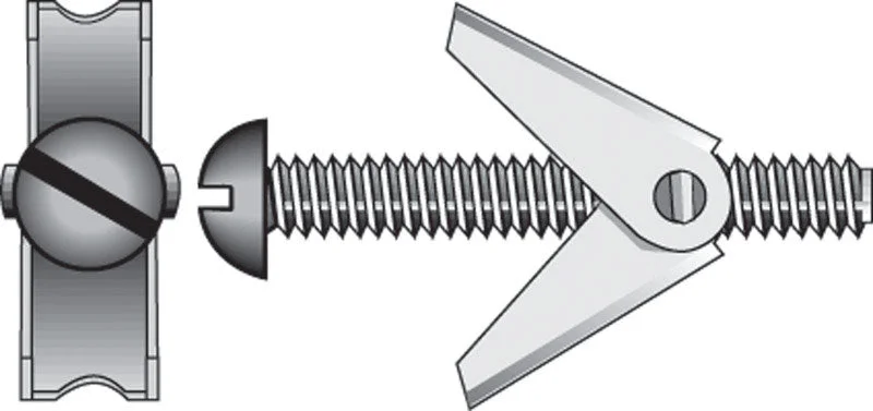 Hillman 1/4 in. Dia. x 3 in. L Round Steel Toggle Bolt 1 pk (Pack of 6)