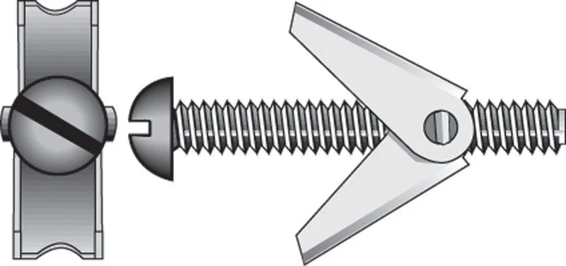 Hillman 1/4 in. Dia. x 4 in. L Round Steel Toggle Bolt 1 pk (Pack of 6)