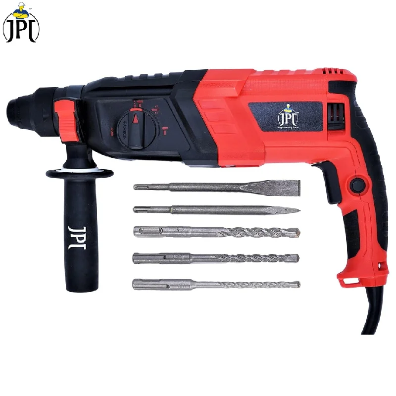 JPT-26H SDS-Plus 26mm Pro Heavy Duty Rotary Hammer | 1050-Watt Motor | 1200 RPM Speed | 3.0 Joules Impact | 4900 BPM Force | 3 Function Modes | Forward & Reverse | All Accessories Included