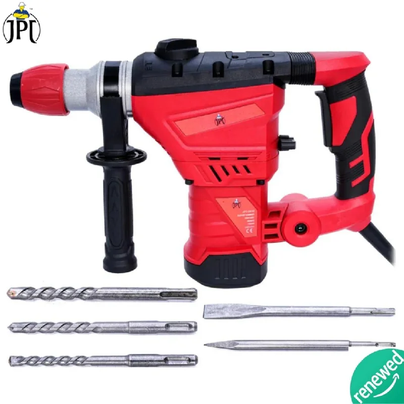 JPT Heavy Duty SDS Plus 32MM Core Rotary Hammer & Breaker Machine | 1500-Watt Motor | 4000 RPM Speed | 3800 BPM Force | 4.5 Joules Impact | 32mm Deep Drilling | 3 Function Modes ( RENEWED )